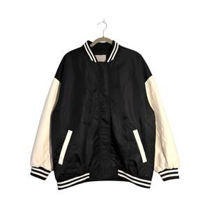 NWT HUDSON Jeans Drop Shoulder Bomber Jacket – Black/White  MSRP: $268